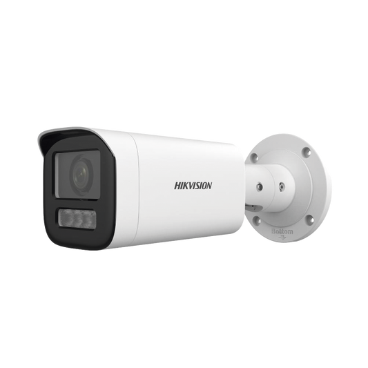 Bala IP 4 Megapíxel / Lente Motorizado 2.8 a 12 mm / Dual Light (50 mts IR + 50 mts Luz Blanca) / ACUSENSE Lite / Microfono Integrado / Exterior IP67 / WDR 120 dB / PoE / ONVIF / Micro SD