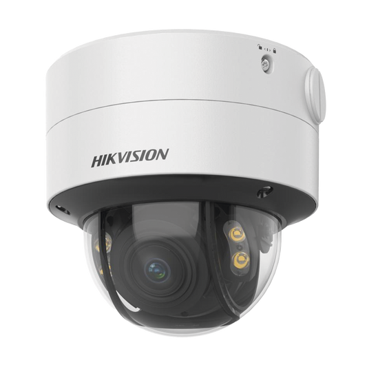 Domo IP 4 Megapixel  Lente 2.8 a 12 mm / Imagen a Color 24/7 (ColorVu) / 40 mts Luz Blanca / WDR 130 dB / Exterior IP67 / IK10 / Captura Facial / ACUSENSE / Micro SD / ACUSEARCH