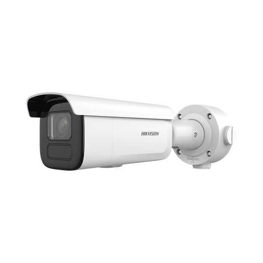 Bala IP 6 Megapixel / Lente Mot. 2.7 a 13.5 mm / 60 mts IR EXIR / Exterior IP67 / IK10 / DARKFIGHTER / PoE+ / Micro SD / Audio y Alarmas I/O / 4 Analíticos: AcuSense, Deteccion Facial, Conteo de Personas por Cruce y Zona