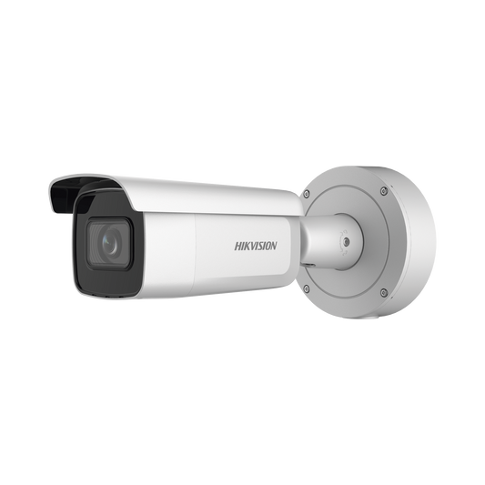 Bala IP 8 Megapixel (4K) / Lente Mot. 2.7 a 13.5 mm / 60 mts IR EXIR / Exterior IP66 / IK10 / DARKFIGHTER / Audio y Alarma I/O / PoE+ / ONVIF / Micro SD / 4 Analíticos: AcuSense, Deteccion Facial, Conteo de Personas por Cruce y Zona