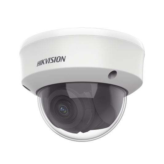 Domo TURBOHD 2 Megapixel (1080p) / Lente Varifical 2.7 a 13.5 mm / 40 mts IR EXIR / Exterior IP67 / IK10 / WDR 120 dB / Ultra Baja Iluminación / 12 Vcc