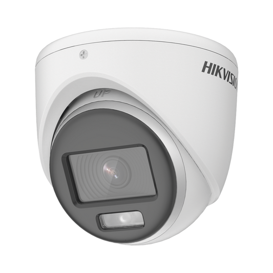 [Dual Light + ColorVu] Turret TURBOHD 2 Megapixel (1080p) / Lente 2.8 mm / 20 mts IR + 20 mts Luz Blanca / Gran Angular 105° / Exterior IP67 / Micrófono Integrado / dWDR / 4 Tecnologías / Metal