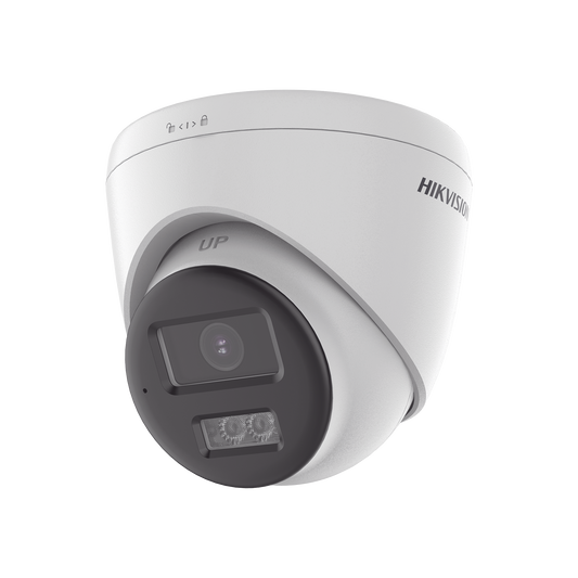 [Audio Bidireccional + Dual Light + ColorVu] Turret TURBOHD 2 Megapixel (1080p) / Lente 2.8 mm / 40 mts IR EXIR + 40 mts Luz Blanca / Micrófono y Bocina Integrado / Exterior IP67 / dWDR