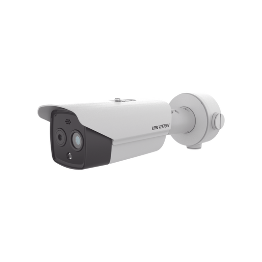 Bala IP Dual / Térmica 9.7 mm ( 256 × 192 ) / Óptico 8 mm (4 Megapixel) / 30 mts IR / Exterior IP67 / PoE / Termométrica / Detección de Temperatura / Sirena y Luz Intermitente Integrada / MicroSD