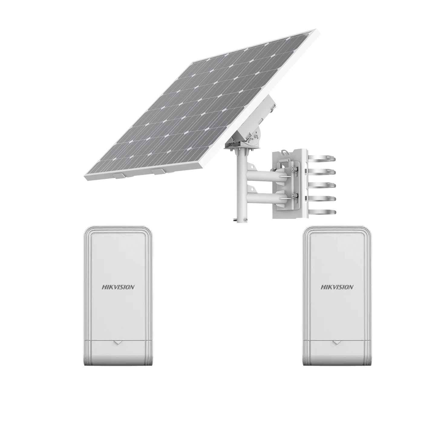 Kit Solar de Alimentación + 2 Puntos de Acceso (AP) / Panel Solar / Batería de Respaldo de Litio 360 Wh / 2 Salidas de 12 Vcd / Accesorios de Instalación / Uso en Exterior IP66