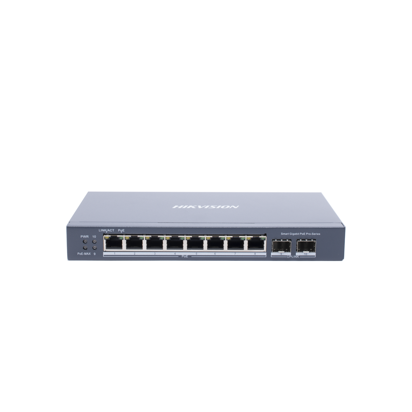 Switch Gigabit PoE+ / Administrable / 8 Puertos Gigabit PoE+ / 2 Puertos SFP / Configuración Remota desde Hik-PartnerPro / PoE Hasta 300 Metros / 110 W