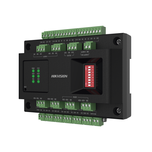 Expansor de 2 Puertas para Paneles de Control de Acceso DS-K27 Series / Comunicación RS-485 / 4 Entradas y 2 Salidas Auxiliares