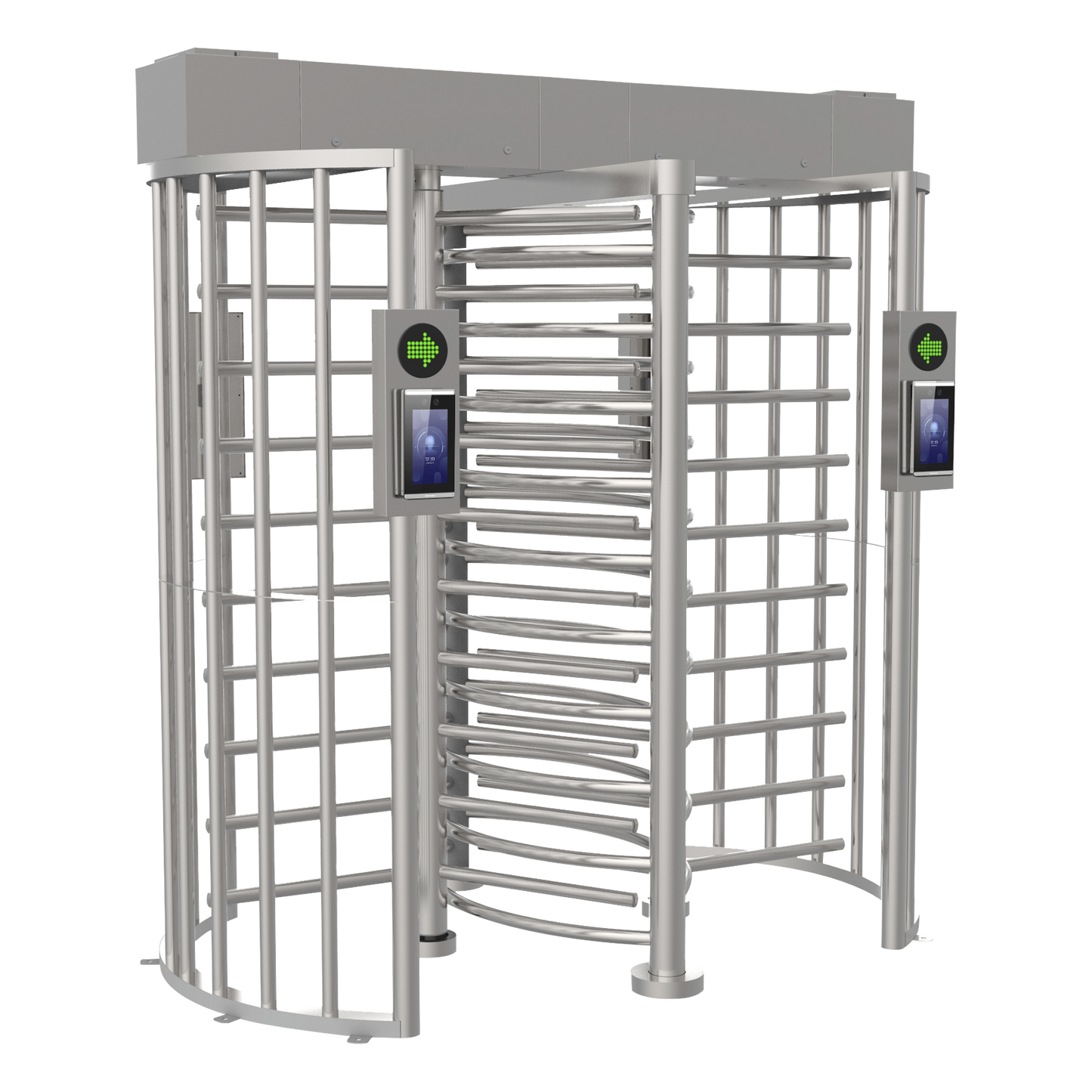 Torniquete DOBLE (2 Carriles) de Cuerpo Completo Bidireccional / Exterior / Acero Inoxidable SUS304 / 30 Personas por Minuto / Compatible con Reconocimiento Facial (Terminal no Incluida)