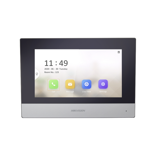 Monitor IP WiFi Touch Screen 7" para Videoportero IP  / Vídeo en Vivo / PoE Estándar / Apertura Remota / Llamada Entre Monitores / Audio de dos vías / Policarbonato