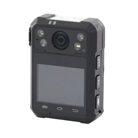 Body Camera Portátil / Grabación a 1920 × 1080p / Pantalla Frontal 1.77" TFT / Conexión Remota 4G / WiFi / GPS / Fotos de Hasta 40 Megapixel / IP68 / H.265 / 128 GB de Almacenamiento / Microfono Integrado