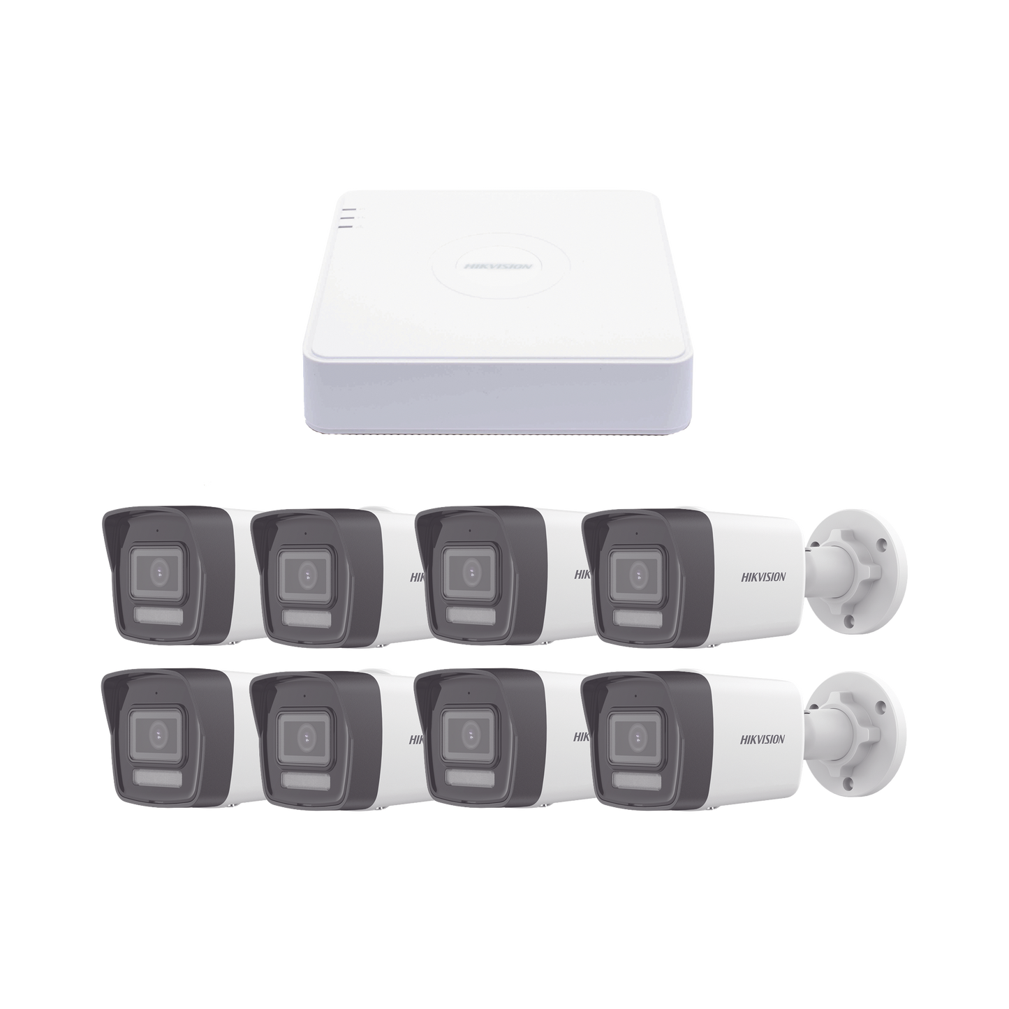 Kit IP 1080p (2 Megapixel) / NVR de 8 Canales con 8 Puertos PoE / 8 Cámaras IP Bala ColorVu Lite y ACUSENSE Lite / Micrófono Integrado